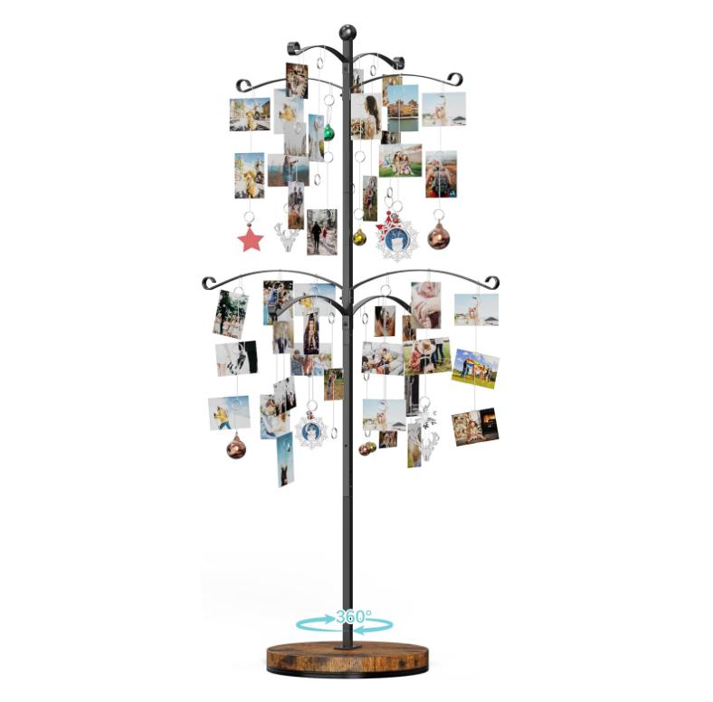 Metal Photo Display Tree, 90 Clips Holder for 4x6, 5x7 Picture Frames Hanging & Gift Card Display, Versatile Home Decor for Family Collage Frame Christmas Theme Festival Events Set Wedding