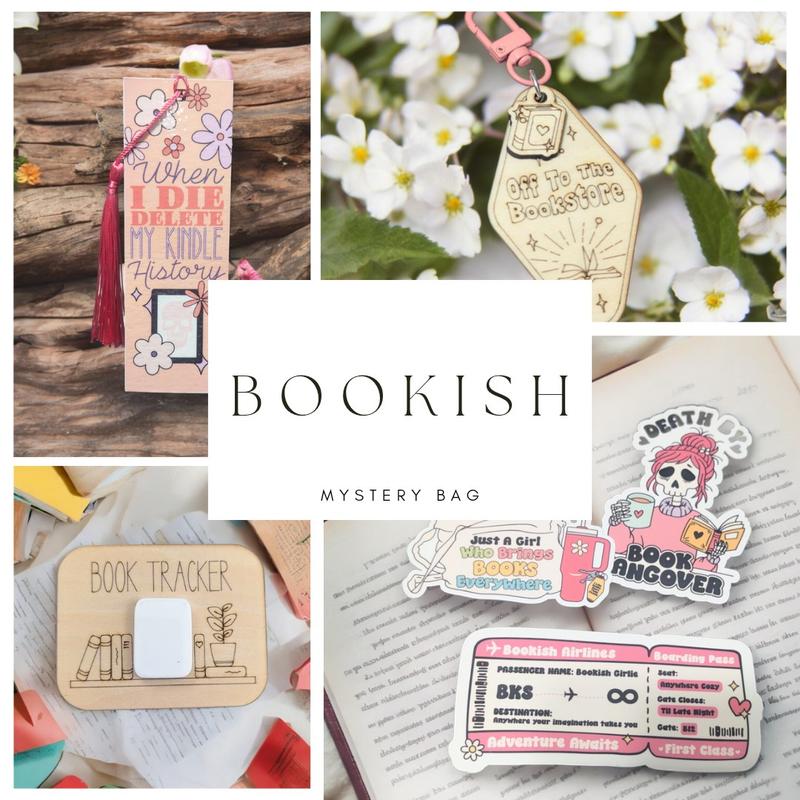 Bookish Bundles - always includes tote or makeup bag, sticker pack, and keychain