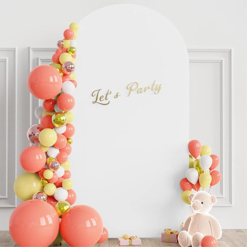 7.8ft Backdrop Stand - Balloon Arch Kit, Stable Balloon Arch Frame, Metal Wedding Arch for Wedding Birthday Party Baby Shower Decoration(White) Garland Christmas