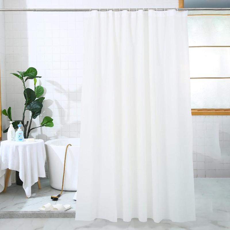 Solid Color Shower Curtain without Rod, 1 Count Waterproof Bathroom Curtain, Bathroom Accessories for Home Use, Chill Room Accessories