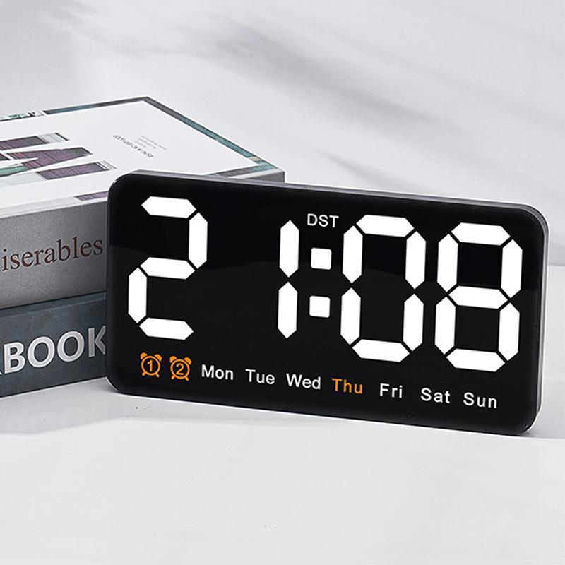 Multifunctional Digital Clock, 1 Count Battery Powered Clock with Temperature Function, Desk Clock for Living Room Bedroom (Batteries Not Included)