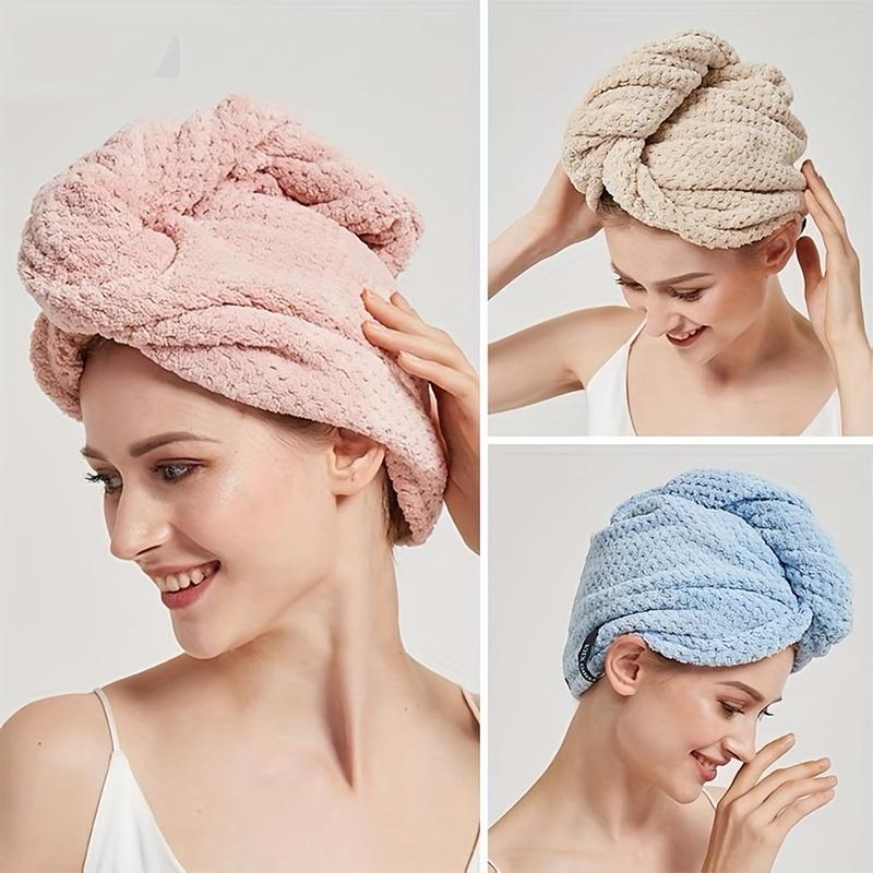 Absorbent Soft Hair Towel (1 Piece), Quick Drying Hair Towel, Bath Shower Hair Towel Wrap, Hair Drying Wrap Cap,  Bathroom Accessories