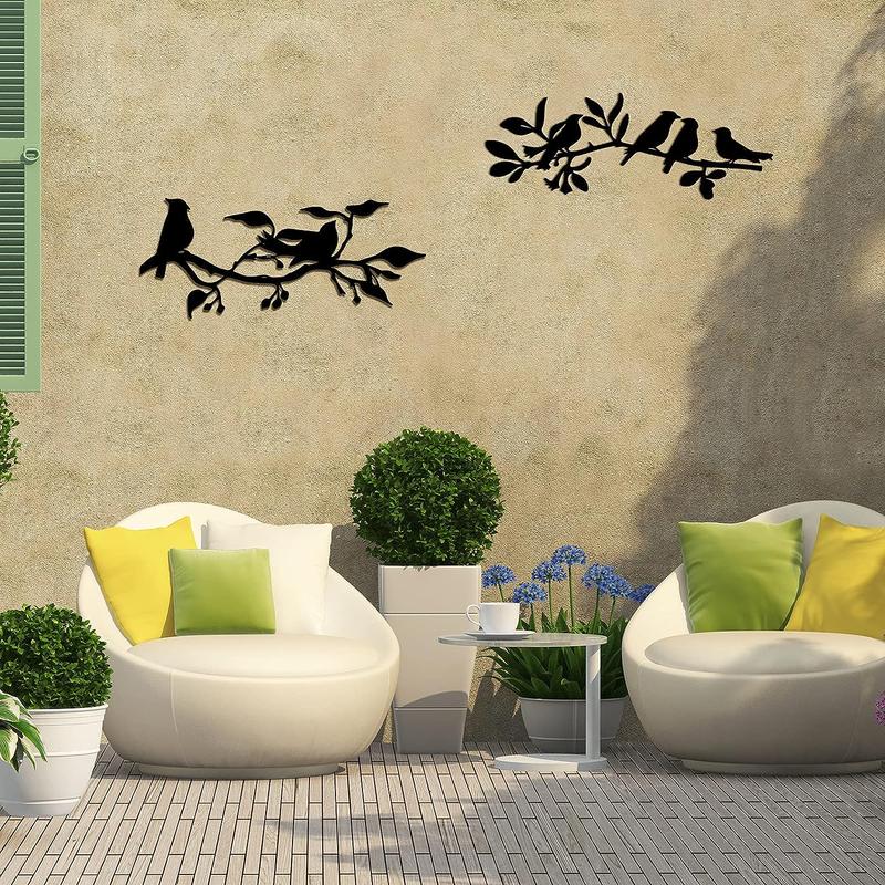 1 Piece/2pcs Mental Bird & Branch Wall Decoration, Modern Metal Wall Art for Home Office Bedroom Decoration