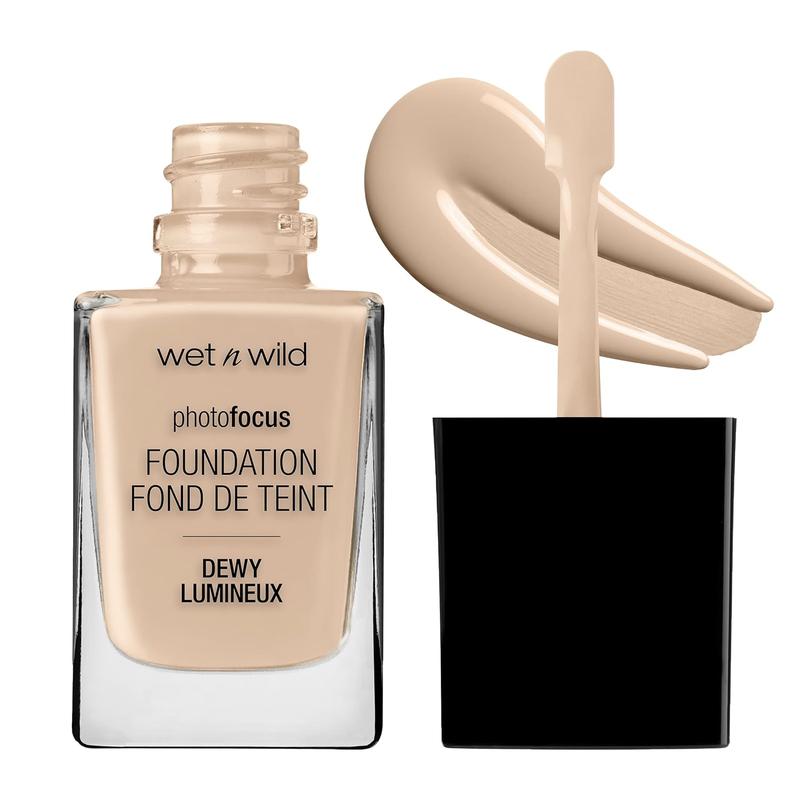 wet n wild Photo Focus Dewy Liquid Foundation Makeup, Shell Ivory Concealer Cosmetic