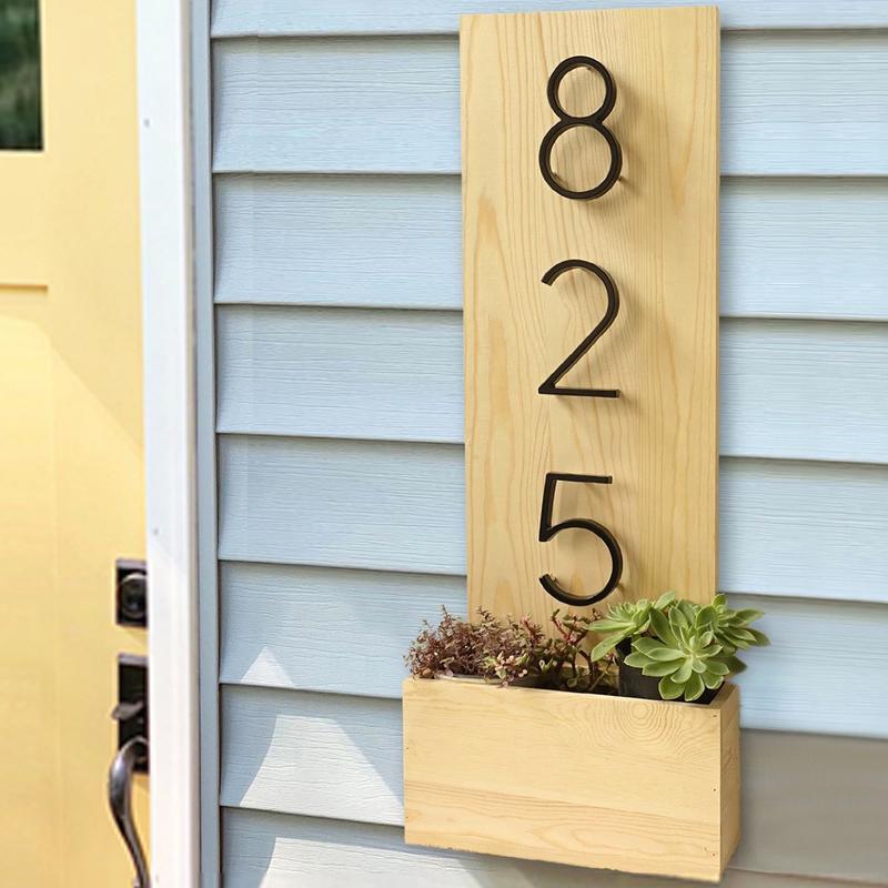 Creative Number & Letter Design Door Number Sign, 1 Count?Floating House Number, Metal Address Plate for Outdoor Door