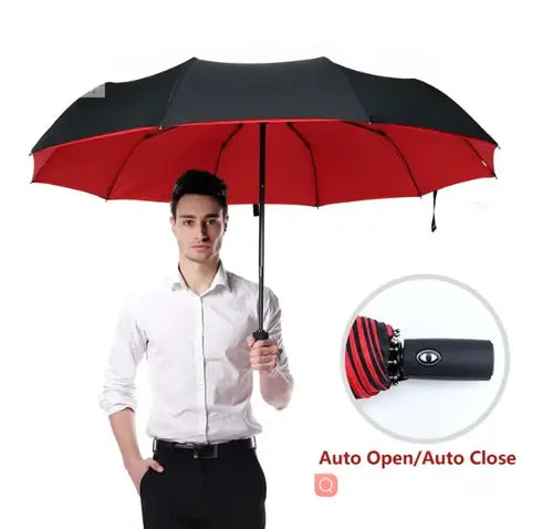 1pc Automatic Anti-Wind Double Layer Commercial Large Umbrella, Diameter 105cm/41.33in