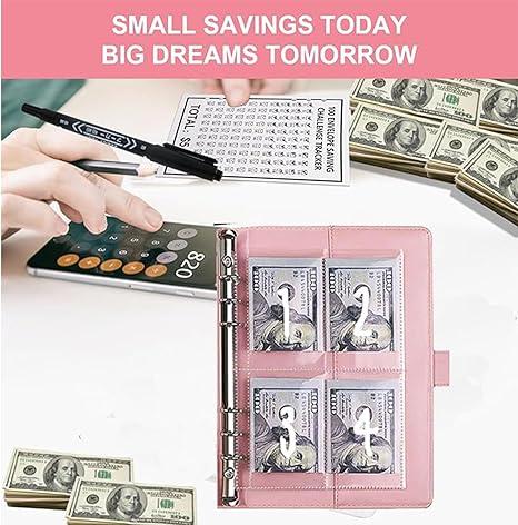 [Only $8.99 Free Shipping]KKC 100 Envelope Save Challenge Binder, Easy And Fun Way To Save $5,050, Budget Binder With Cash Envelope, Save Money Challenge Binder, Budget Planner Book, Office Desktop Accessories, Campus Notebook, Gift For Classmates