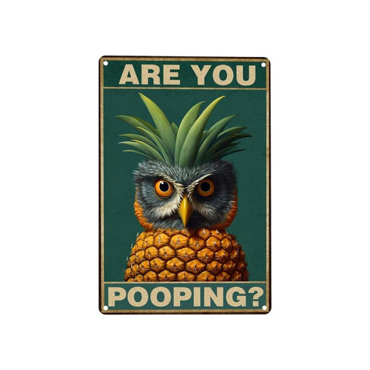 Are You Pooping Vintage Owl Pattern Metal Sign, 1 Count?Modern Metal Wall Art, Decorative Painting Plaque For Home