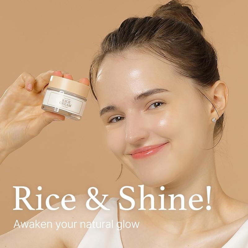 [I'm From Official Shop] Rice Cream 1.69 Ounce, 41% Rice Bran Essence with Ceramide, Glowing Look, Improves Moisture Skin Barrier, Nourishes Deeply, Soothing to Even Out Skin Tone, K Beauty Moisturizer Organic Skincare Moisturizing Vegan Korea Skin Repair