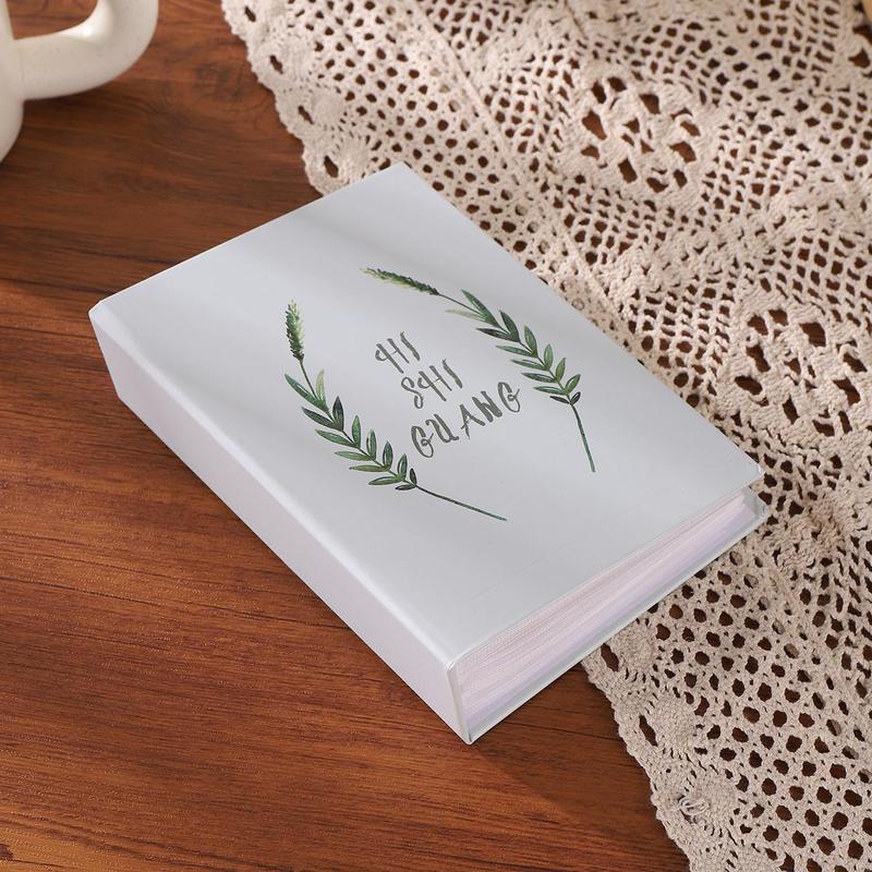 6 Inch Photo Album, 1 Count Simple Leaf Pattern Photo Album, Holds 100 Photos, Creative DIY Photo Storage Album for Spring Home Decor