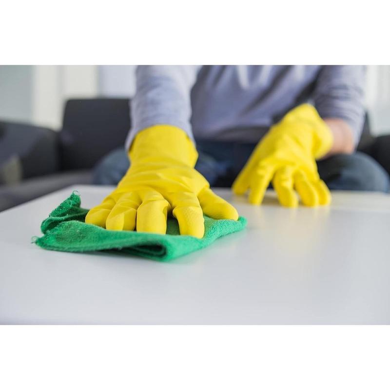 3 Pack Yellow Cleaning Gloves, Professional Natural Rubber Latex Gloves, 3 Pairs(Good thing)