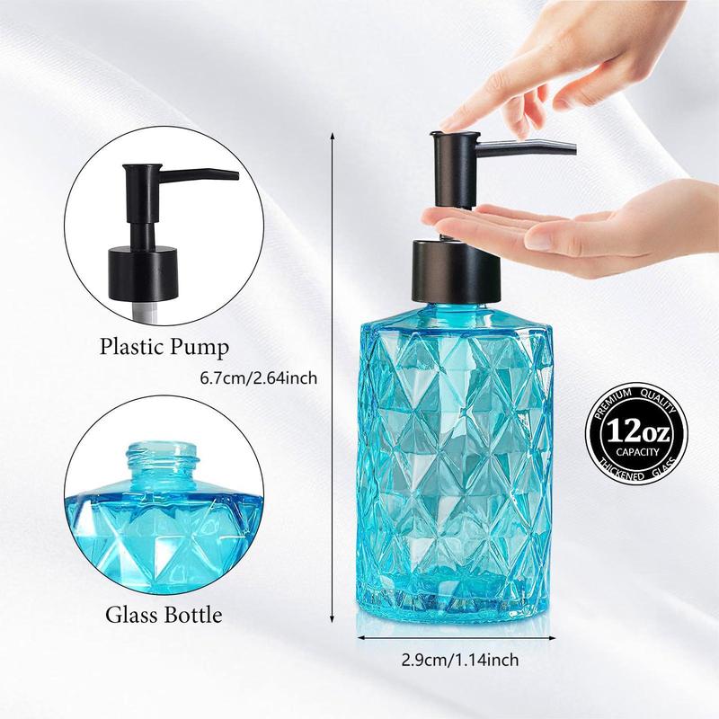 Glass Soap Dispenser, 2 Counts Refillable Soap Dispenser, Multipurpose Refillable Soap Dispenser, Soap Dispenser for Home Bathroom