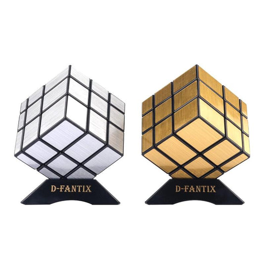 D-FantiX Shengshou 3x3x3 glossy Cube Set, 2 Pack, ABS Plastics, Puzzle Toys ,bright gray, amber champagne color, Unisex, Beginner, 54 Pieces, 2 Items, 1 Set rubixcubegame