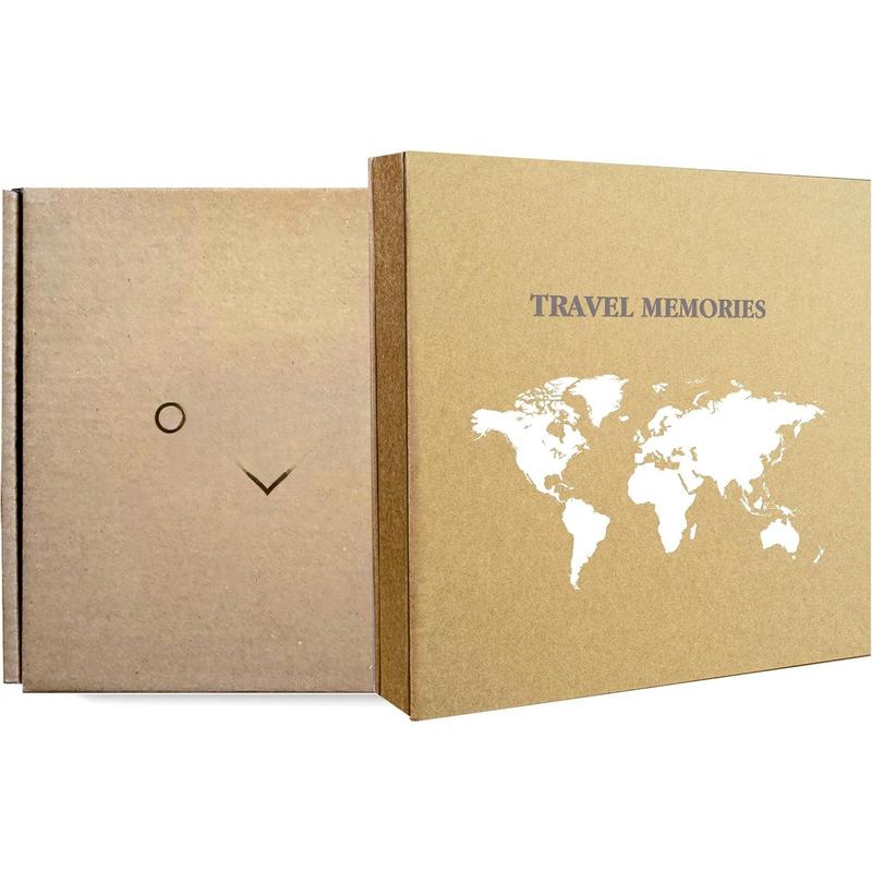 Photo Album 4x6 500 Photos 5 Pictures Per Page, 500 Pockets 4x6,  Paper Cover Travel Design World Map Adventure Vacation