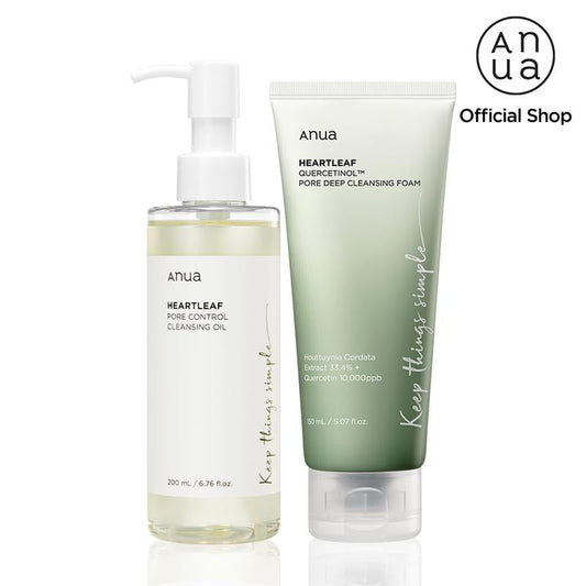 [Anua Official Shop] Double Cleanser Duo for Facial Cleansing Foam Korean