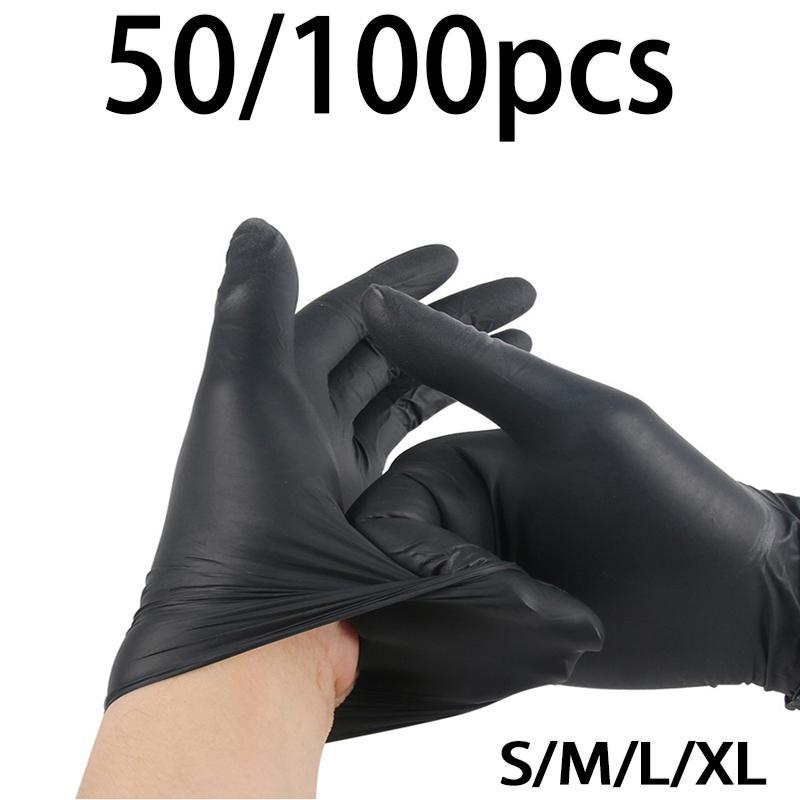 Disposable Gloves, 50/100pcs Nitrile Gloves, Household Cleaning Gloves for Kitchen, Tattoo Cleaning, Hair Dyeing, Beauty Salon