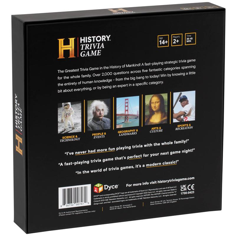 HISTORY Channel Trivia Board Game Deluxe Edition with 80s & 90s Expansion Pack - 2400+ General Knowledge Questions. Fun Party Card Game for Adults, Family & Teens in The Pursuit of Trivial Knowledge