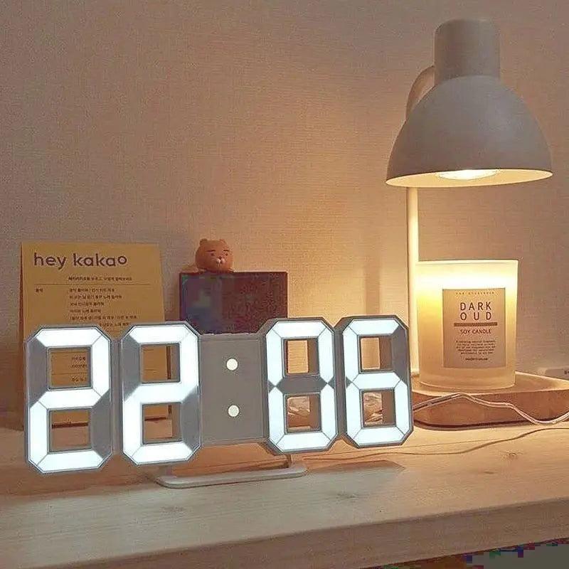 3D Digital Clock,Usb Charging Humidity Clocks,with 3 Auto Adjust Brightness Levels Electronic Desk Clock for Warehouse Office Home Living Room with 12/24 Hour Display Nightlight Temperature Display  Creative Fashion Clock Birthday Gifts