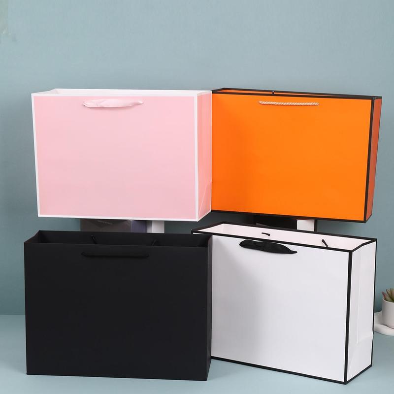 Gift Bag (2pcs), Solid Color Gift Bag, Fashionable Gift Packaging Supplies for Birthday Party