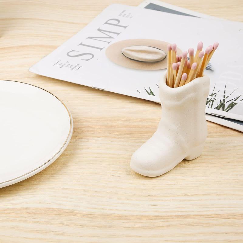 Cowboy Boot Design Candle Match Holder, Creative Ceramic Match Holder, Candle Accessories, Home Decoration for Bathroom Bedroom Kitchen