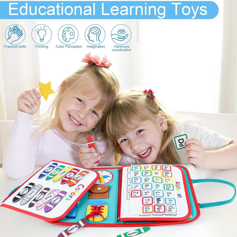 Busy Board Montessori Toys for Boys & Girls Birthday Gifts,Early Educational Game Travel Toys, Preschool Activities for Learning Fine Motor Skil