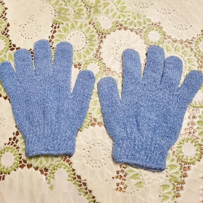 2pcs Nylon Soft Abrasive Resistant Household Cleaning Glove, Back Scrubber Bath Glove, Bathroom Supplies