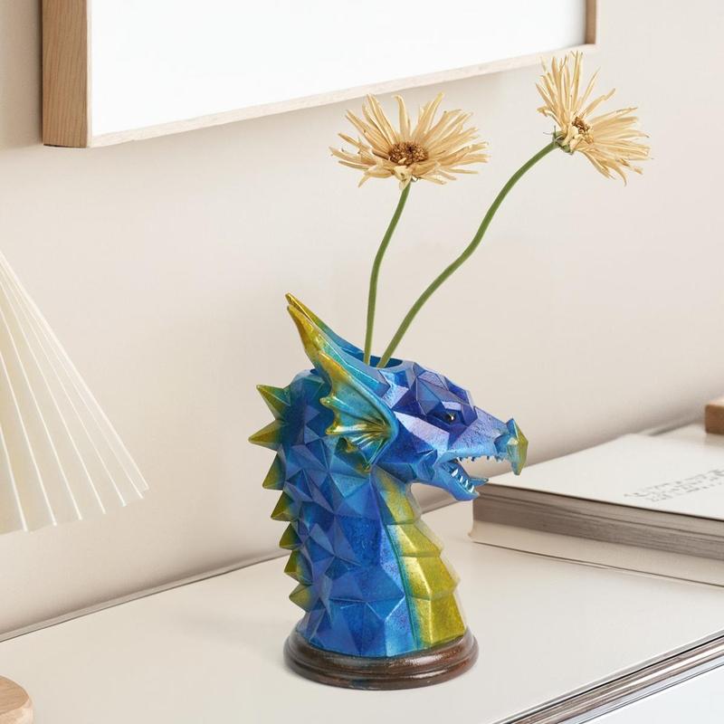 Dragon Design Vase, 1 Piece Creative Resin Pen Holder, Multifunctional Makeup Organizer, Desktop Ornament for Home Office