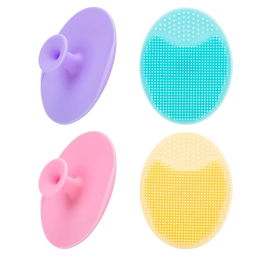 2/4 Pack Face Scrubber,Soft Silicone Facial Cleansing Brush Face Exfoliator Blackhead Acne Pore Pad Cradle Cap Face Wash Brush for Deep Cleaning Skin Care