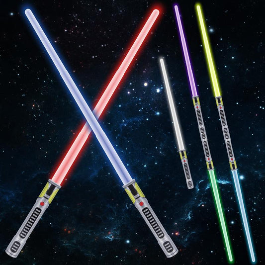 Light Saber 7 Color Changing : Extendable 2-in-1 FX Sound(Motion Sensors) Light Sword for Galaxy War Fighter Warriors, Halloween Xmas Children's Day Birthday Present Gift