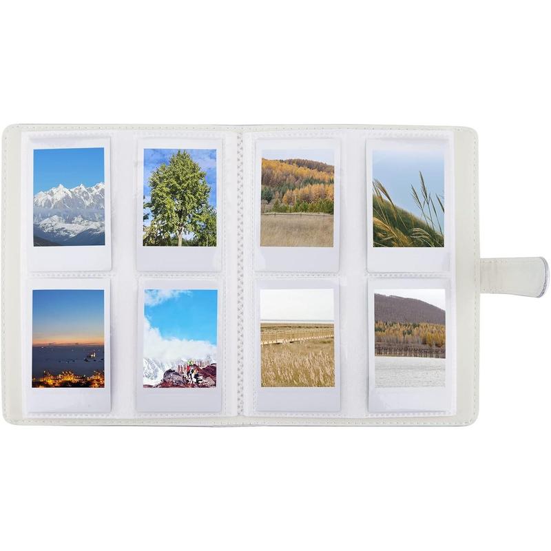 128 Pockets Photo Album Compatible with Fujifilm Instax Mini 12 11 9 8 90 70 40 Instant Camera Films and 2x3 Inch Photo Paper (Bright Silvery)