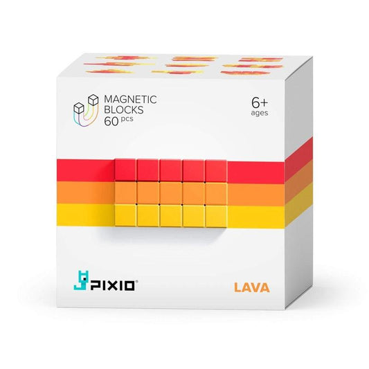 PIXIO Abstract Series LAVA - 60 Magnetic Blocks in 3 Colors (Games)