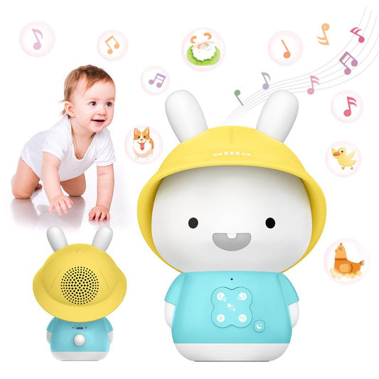 alilo Bunny Kids Music Player Storytelling Toys for Toddler Infant Baby Gift Pre-stored 16 Bedtime Stories/48 Nursery Rhymes/12 Soothing Music/White Noise, with Nightlight,Bluetooth,Record Function