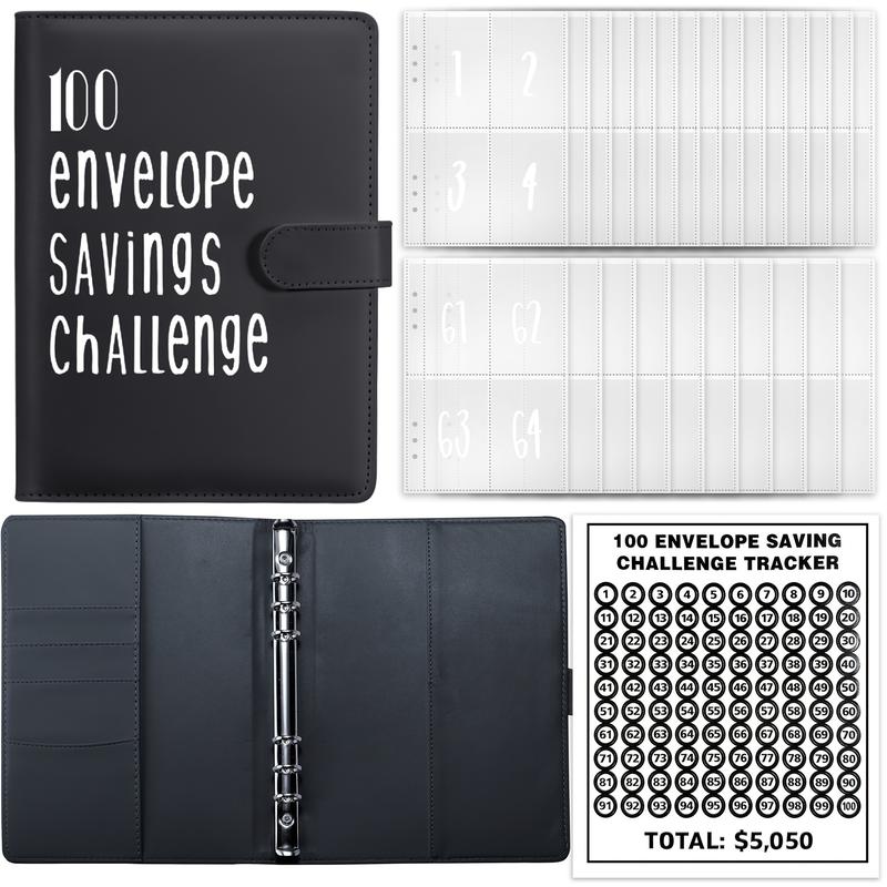 [Free shpping]100 Envelope Saving Challenge Binder, Budget Binder, Money Saving Challenge Book, Saving Challenge Notebook,Piggy bank , Money Organizer, Budget Planner Book For Budgeting.