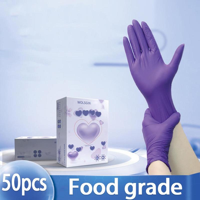 Disposable Nitrile Gloves, 50/100pcs Disposable Cleaning Gloves, Household Kitchen Cleaning Gloves, Home Care Supplies