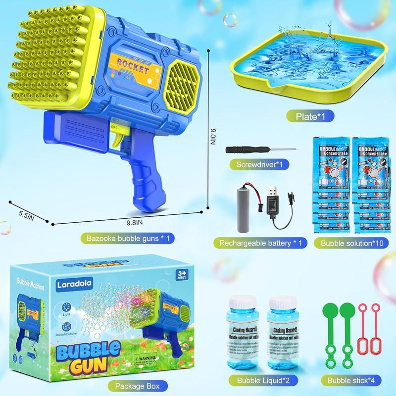 Christmas Gift for Kids 86-Hole Bubble Blaster Bubble Machine Gun Automatic Toy Gifts for Kid: Bubble Guns with LED Lights - 86 Holes Bubble Maker - Outdoor Party & Wedding Toy - Birthday Gifts