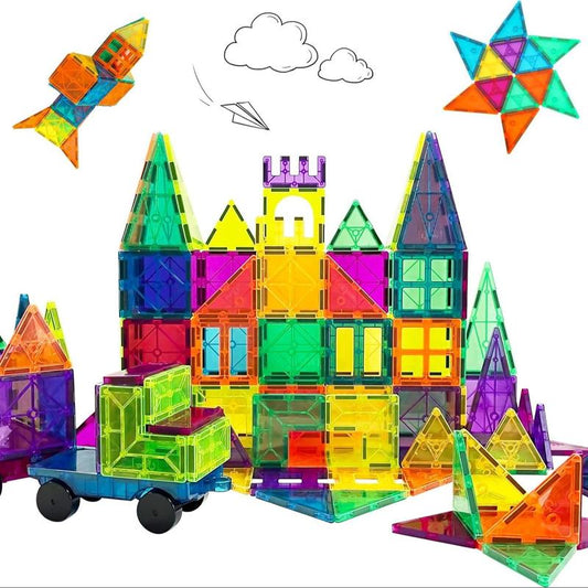 Colorful Geometry Building Blocks With 1pc Car, 67pcs/set DIY Stacking Toys, Stacking Montessori Toys Gifts