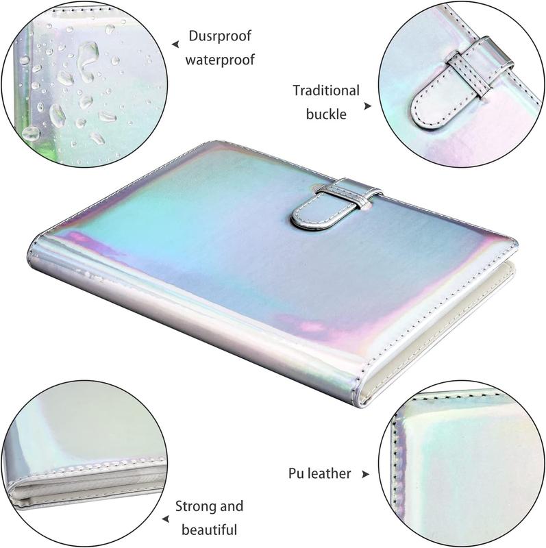 128 Pockets Photo Album Compatible with Fujifilm Instax Mini 12 11 9 8 90 70 40 Instant Camera Films and 2x3 Inch Photo Paper (Bright Silvery)