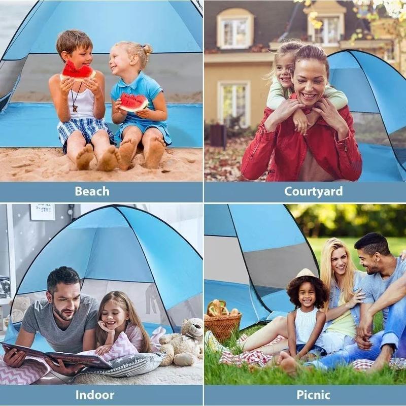 Pop Up Beach Tent UPF 50+ Sun Shelter for 2-3 Person Automatic Portable Beach Shade Tent Outdoor Cabana Sun Umbrella,Blue, Green