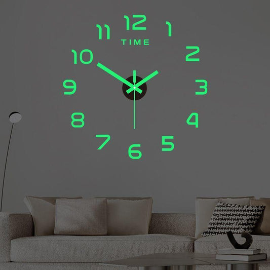 Room Decor Round Luminous Wall Clock, 1 Count Creative Acrylic Frameless Wall Clock without Battery, Decorative Wall Clock for Home Living Room Bedroom