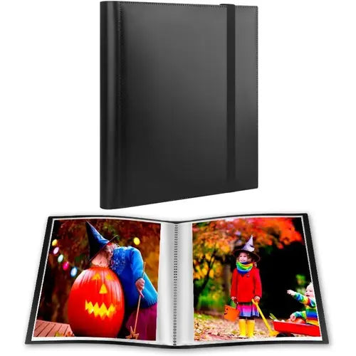 Photo Album 8x10, 8x10 Photo Album Book Holds 68 Photos, Art Portfolio Binder for 8 x 10 Pictures, Photo Albums for 8x10 Photos, 10x8 Sheet Protector Folder for Photos, Artwork, Sketch (Black)