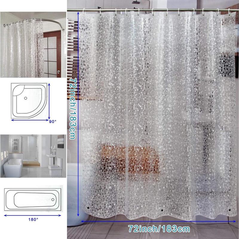 Cobblestone Pattern Shower Curtain, 1 Count Waterproof Bathroom Curtain, Bathroom Accessories