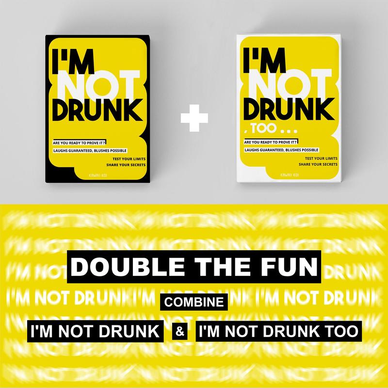 I'm Not Drunk Letter Pattern Party Drinking Card, 55pcs/box Funny Drinking Card Game, Hilarious Unforgettable Drinking Game Card, Party Activities Supplies