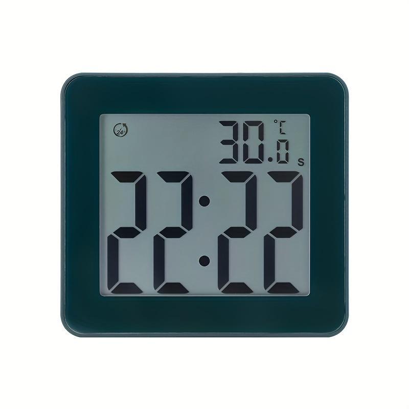 Electronic Clock, 1 Count Waterproof & Suction Cup Design Alarm Clock, Multifunctional Clock with LED LCD Display, Home Decor Supplies?[Battery Required, without Battery]