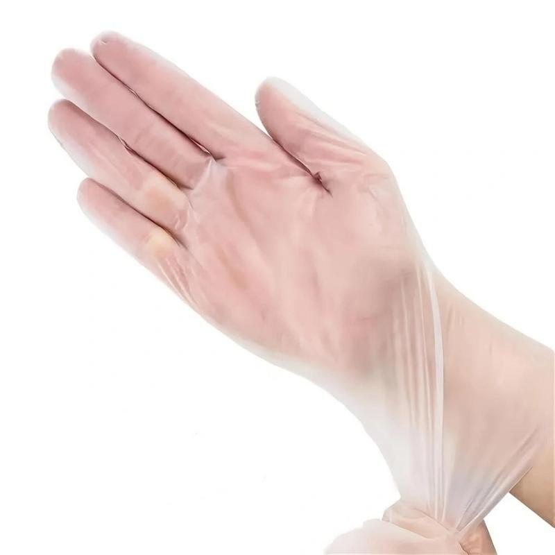 100pcs Removable Disposable Gloves, Clear Plastic Gloves, Durable Cleaning Gloves