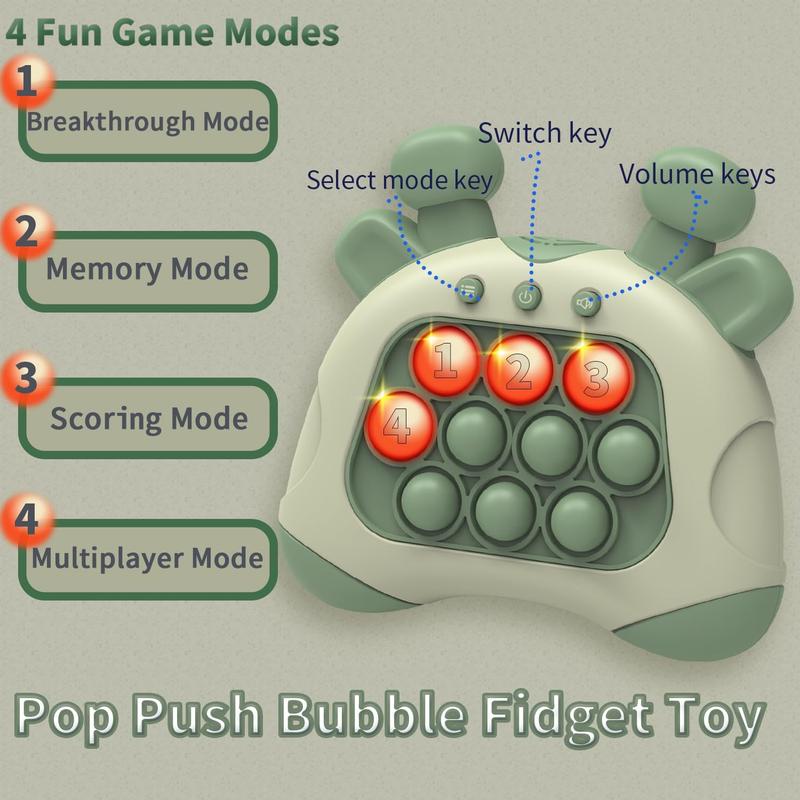 Pop Game Fidget Toys, Bubble Stress Pop Light Up Game, Handheld Fast Speed Pushing Game, Autism Sensory Toys,for 4-12 Year Old Boys Christmas Birthday Gifts