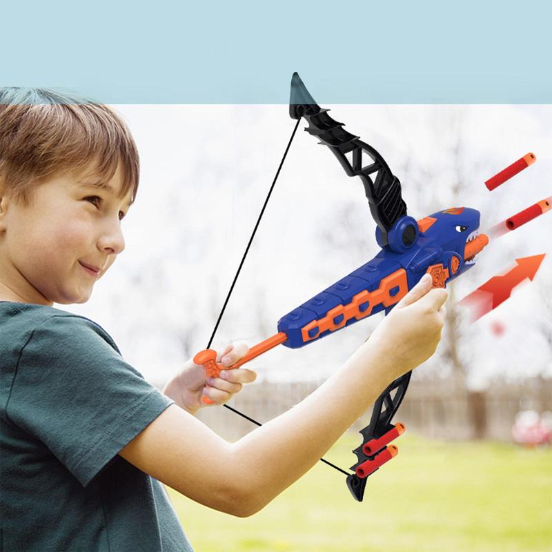 Shark Bow Launcher, 1 Set Whistle Blowing Soft Bullet Bow and Arrow with Sound Effect, Toy Bow and Arrow for Indoor Outdoor Sports Games