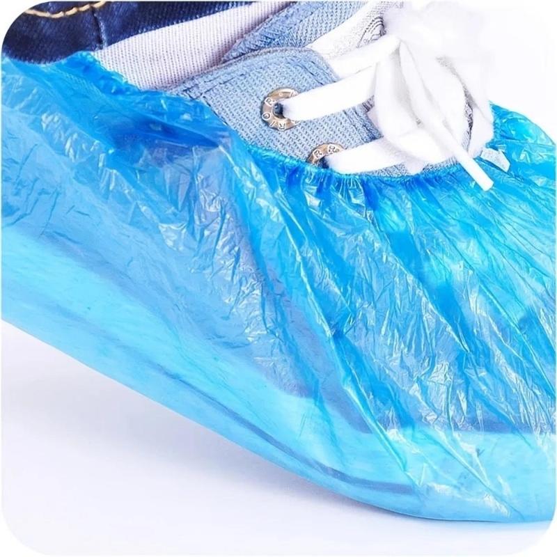 100pcs Disposable Shoe Cover, Household Thickened Waterproof Non-slip Shoe Cover for Room Guest