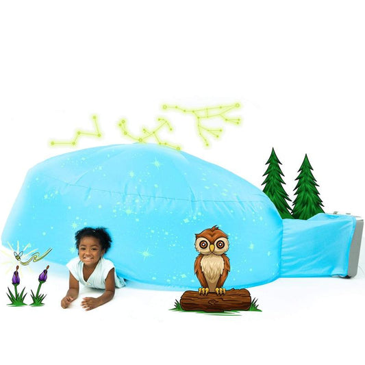 The Original Patented AirFort - Build A Fort in 30 Seconds, Inflatable Fort for Kids, Play Tent for 3-12 years, A Playhouse Where Imagination Runs Wild, Fan not included (Constellation Glow) indoor tent