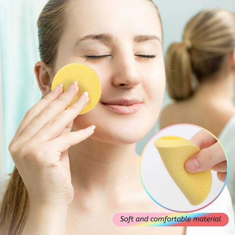 120P Facial Sponge Compressed, Face Cleansing Sponge Estheticians Compressed Makeup Facial Sponge Round Wash Face Sponges for Women Compress Exfoliating Removal Sponge (Pink) (Yellow) (Pink+yellow)