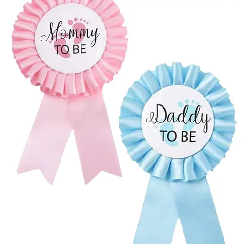 Mommy To Be And  Daddy To Be Badge Set Baby Shower Gender Reveal